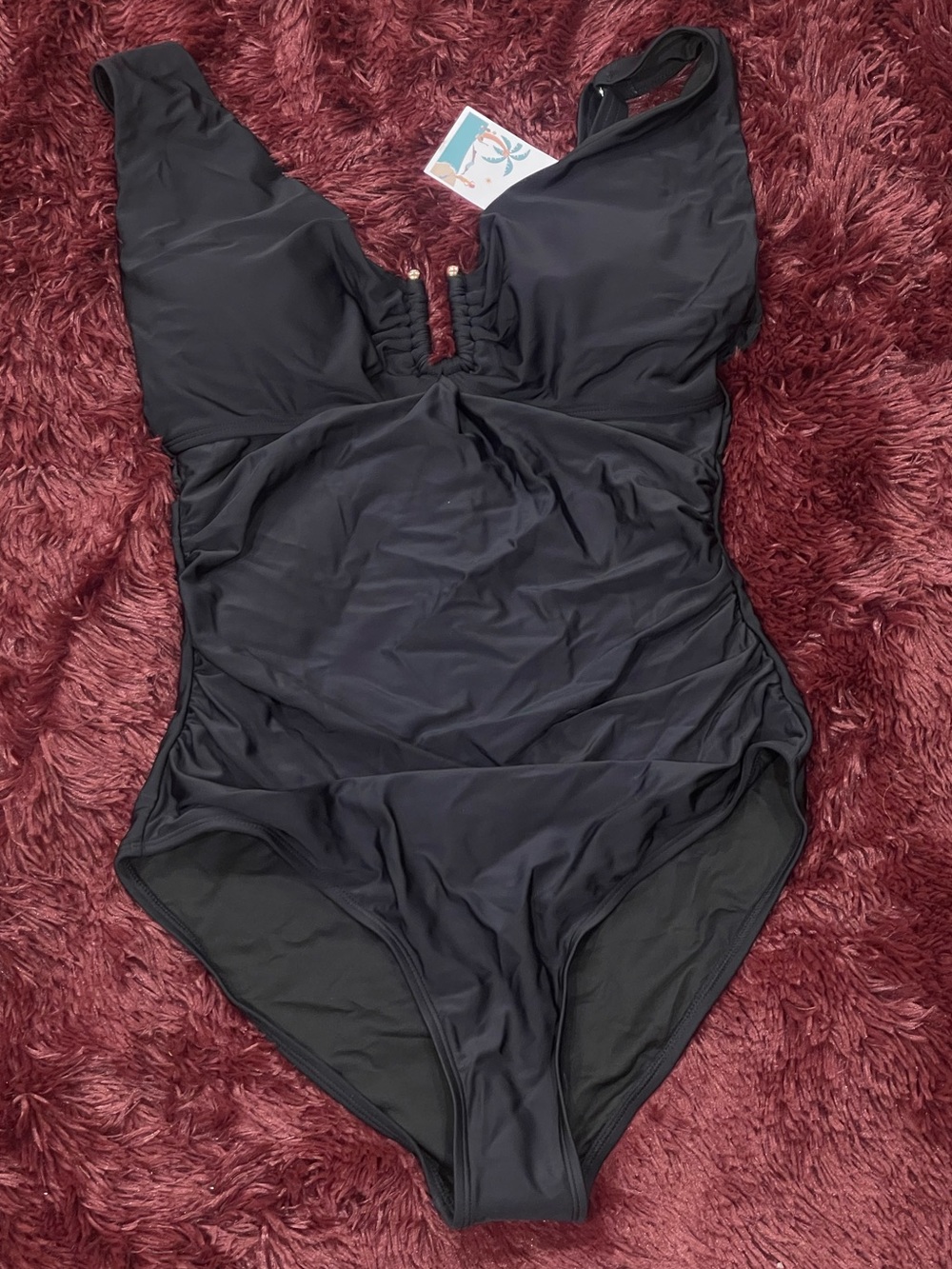 NWT B2PRITY Black One-Piece Swimsuit Size L
